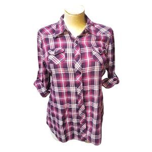 Plaid Button Down Shirt Large